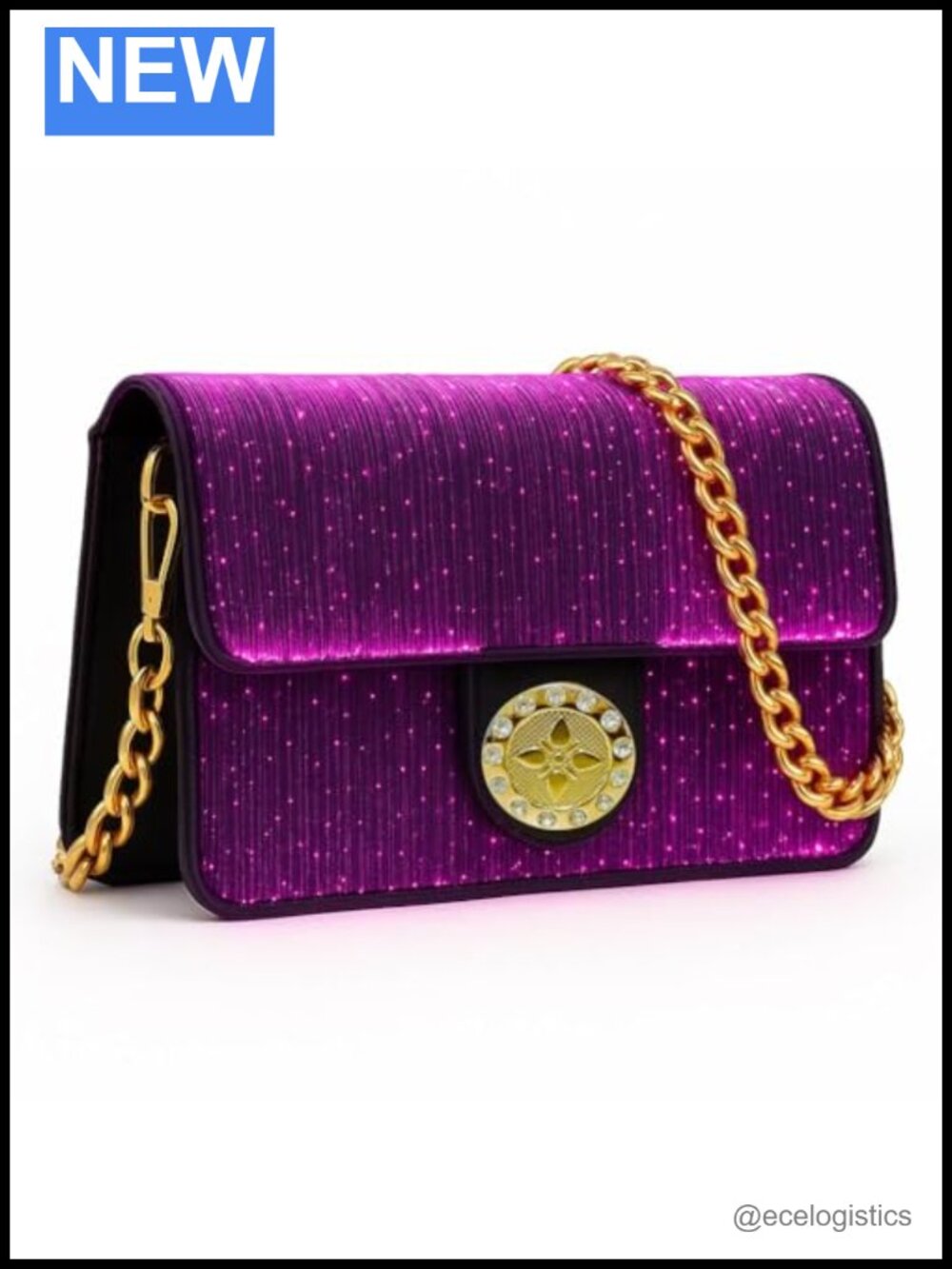 LED Light Up Crossbody Purse Evening Bag with Rechargeable Battery, 7 Colors